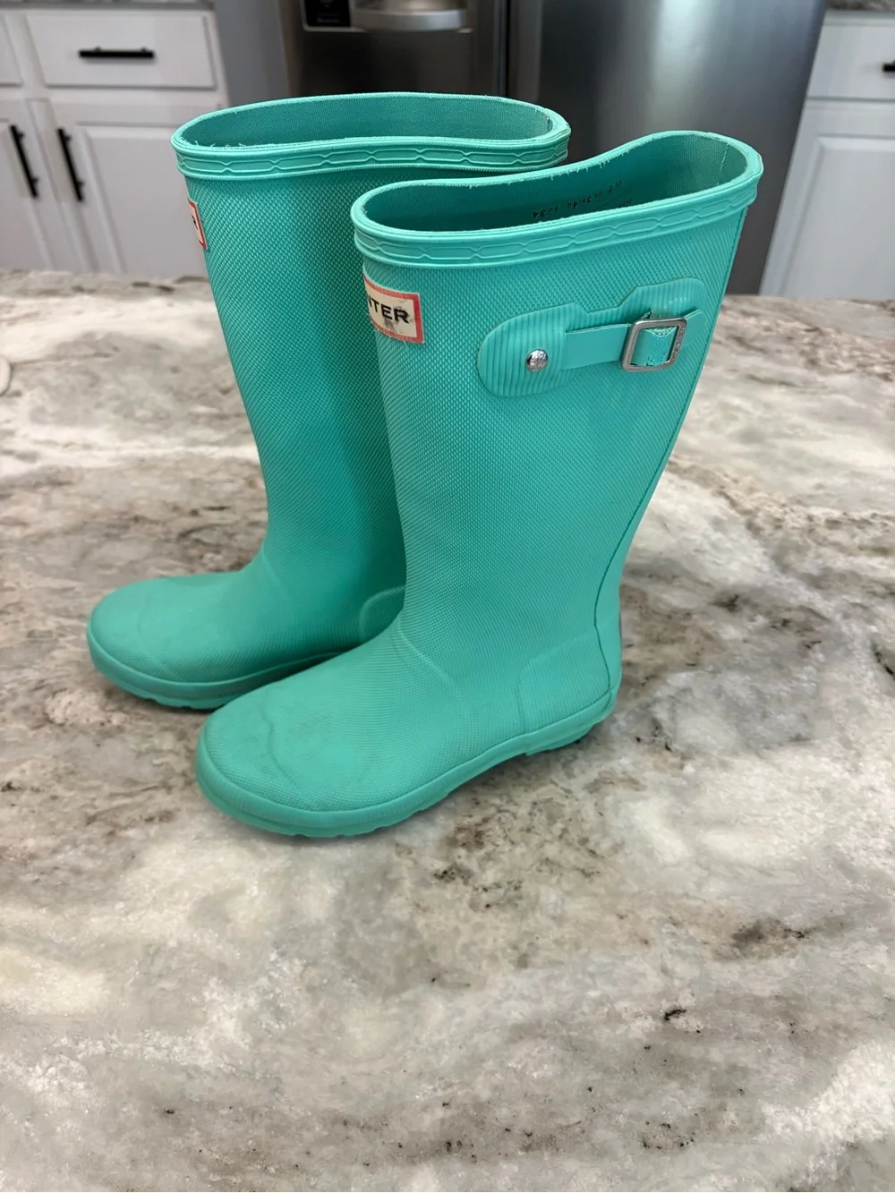Kids Hunter Boots Tall Matte Mint Green Sz US 3B/4G Waterproof Rain Snow